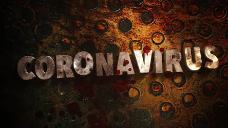 Animated-closeup-text-Coronavirus-and-mystical-horror-background-with-dark-blood