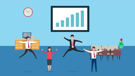 group of business people celebrating their success
