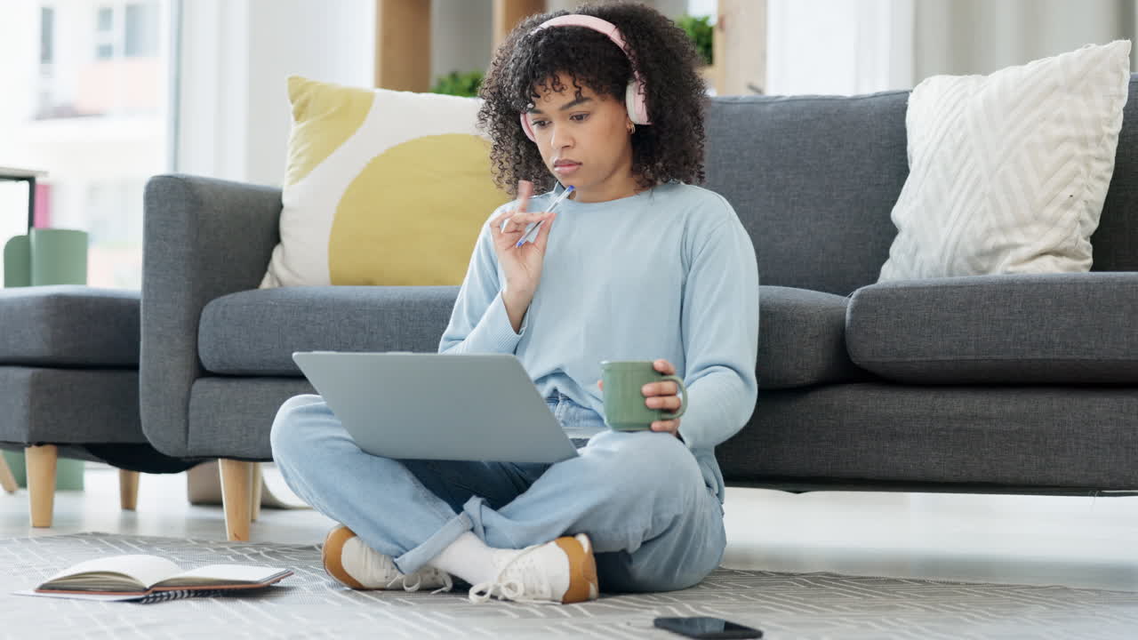 Female university student thinking