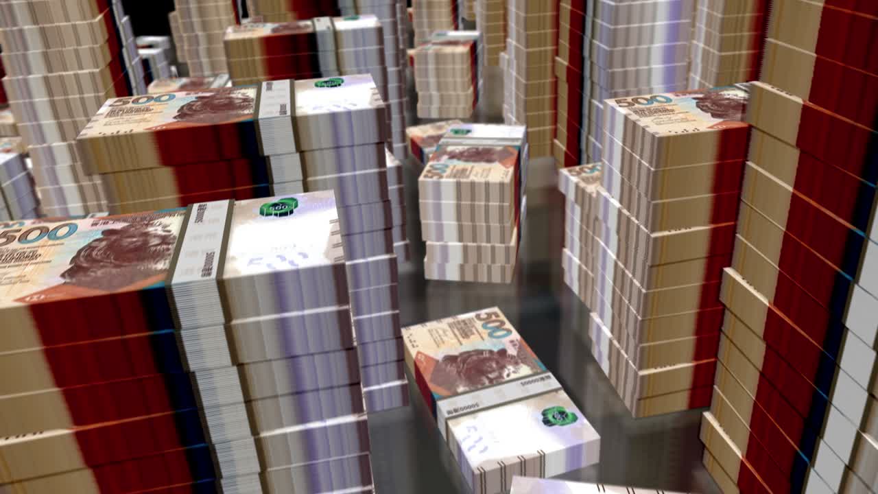 3d 비행 홍콩 달러 돈 지폐  루프 애니메이션