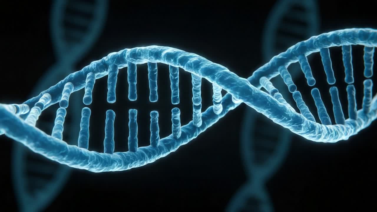 An Intricate Examination of DNA Structure Depicted in a Stunning Visual Representation, Showcasing the Elegant Double Helix and Its Genetic Significance