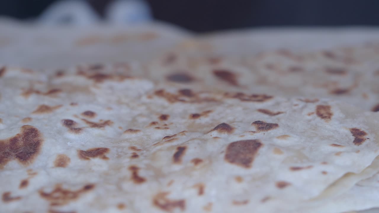 Close-up of fresh cooked flatbread