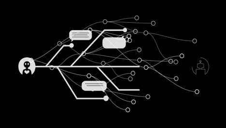Animation of ai chat and data processing over connections