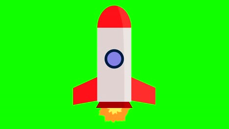 animated cartoon rocket space ship green screen chroma key