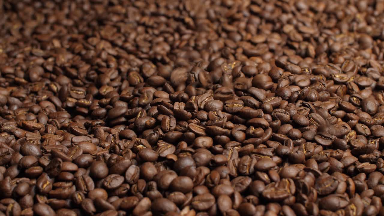 Seeds Of Coffee Falling, Video In 4K, 50Fps