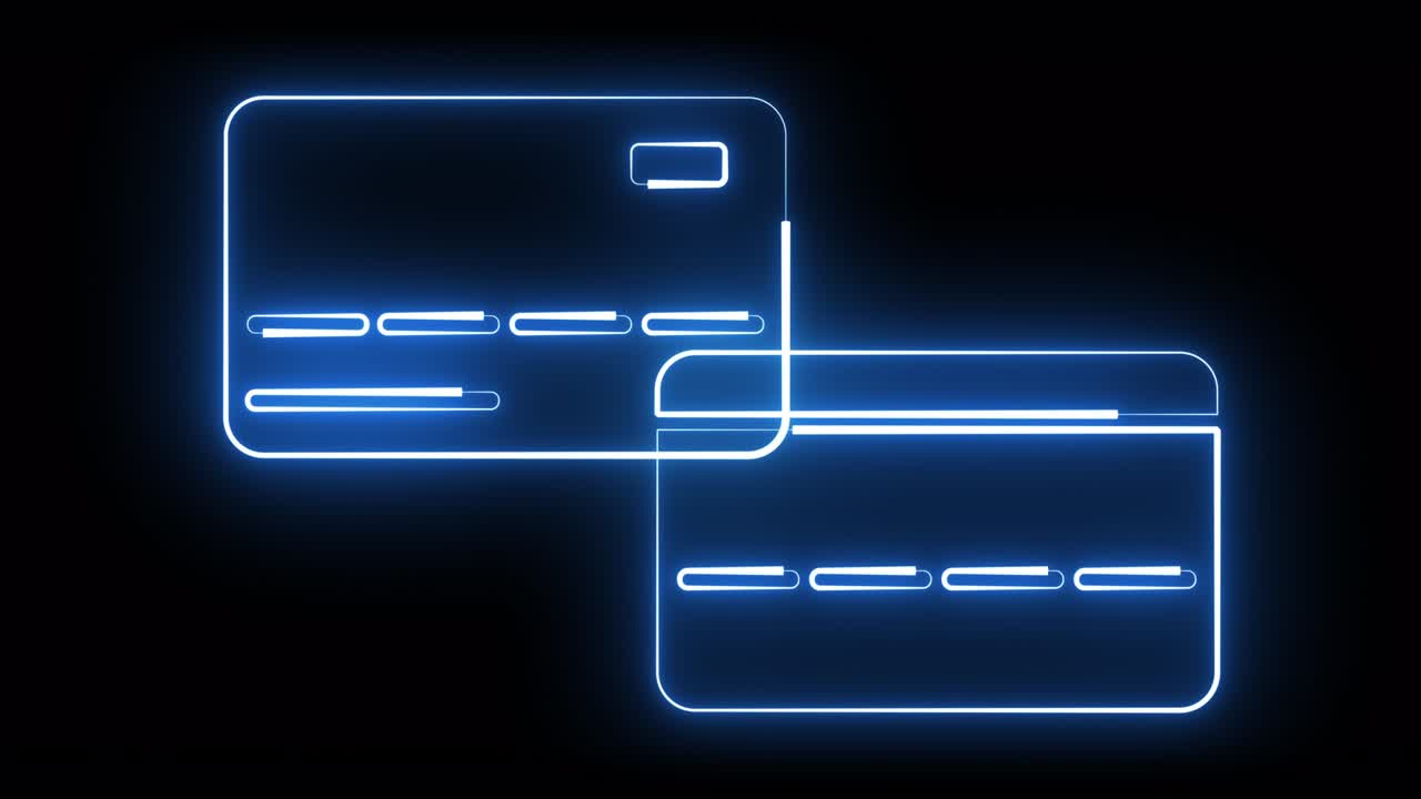 el icono de neón para las tarjetas de crédito.