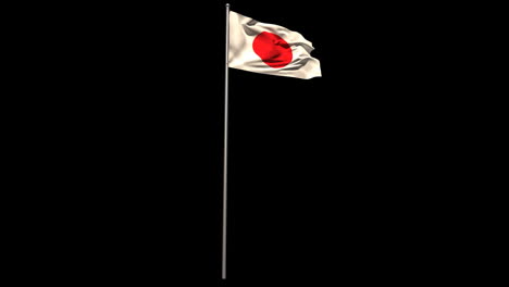 Bandera-Nacional-De-Japón-Ondeando-En-El-Asta-De-La-Bandera