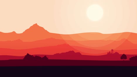 Paisaje de montaña al atardecer