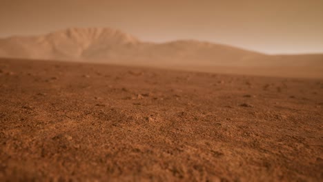 fantastic martian landscape in rusty orange shades