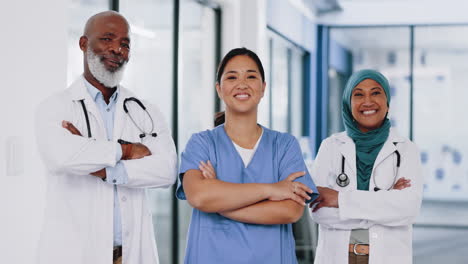 diversity, doctors and student portrait
