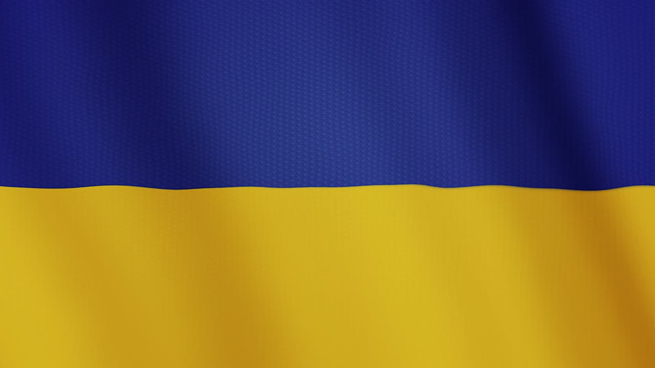 Animazione bandiera Ucraina che sventola. Schermo intero. Simbolo del paese.