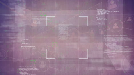 Animation of scope scanning over network of connections with data processing