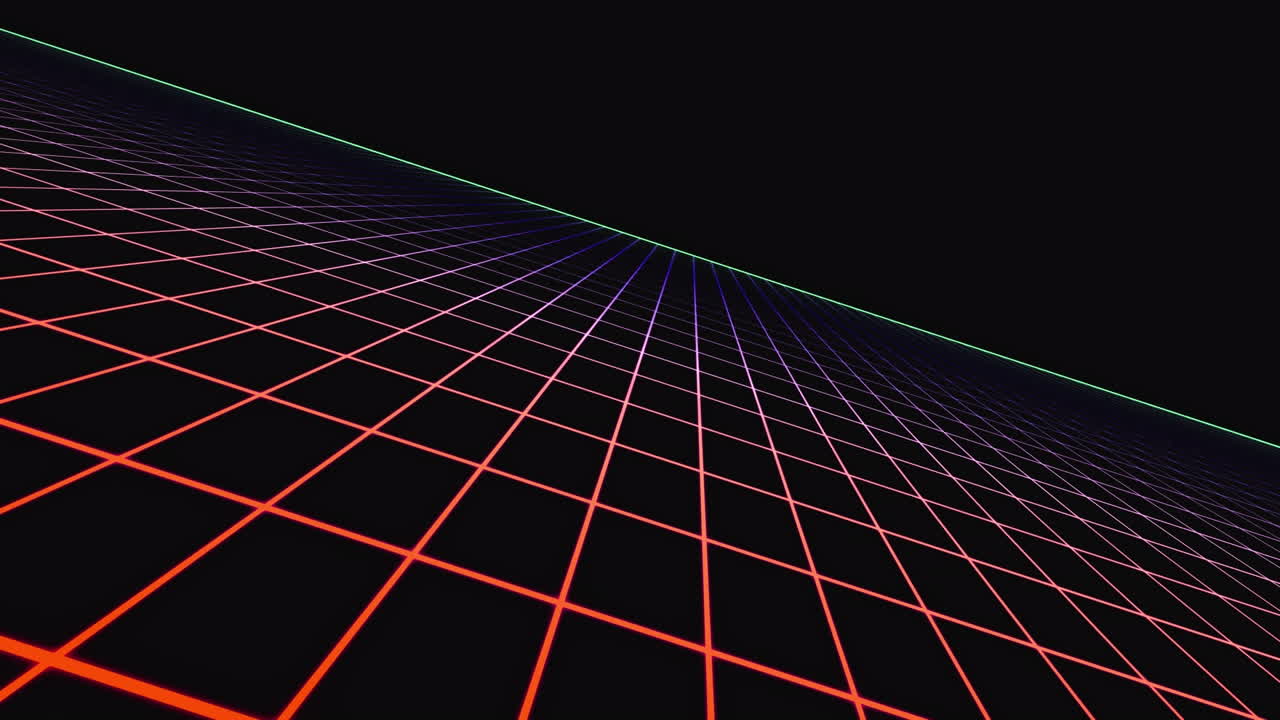 삼각형 터널에 대한 그리드 네트워크를 통해 텍스트 배너를 통해 게임의 애니메이션