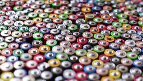 background with used batteries folded in the center types aaa aa top view background with used batteries folded in the center types aaa aa 9 volts top view toxic pollution of the planet earth