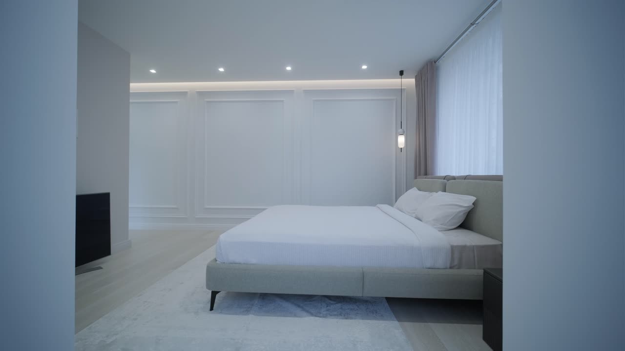 dormitorio minimalista moderno con un elegante diseño interior