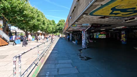 people enjoying a sunny day at skatepark