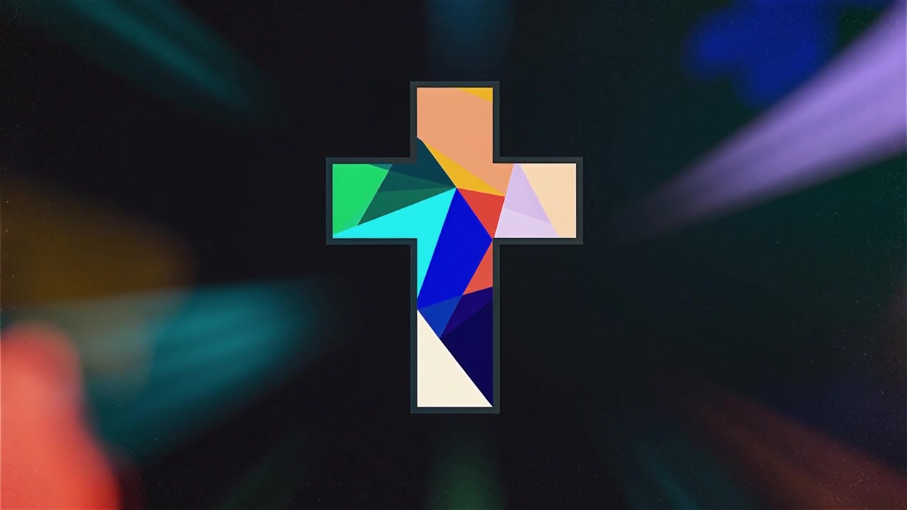 Christliches Kreuz, himmlisches Licht, Anbetungshintergrund.