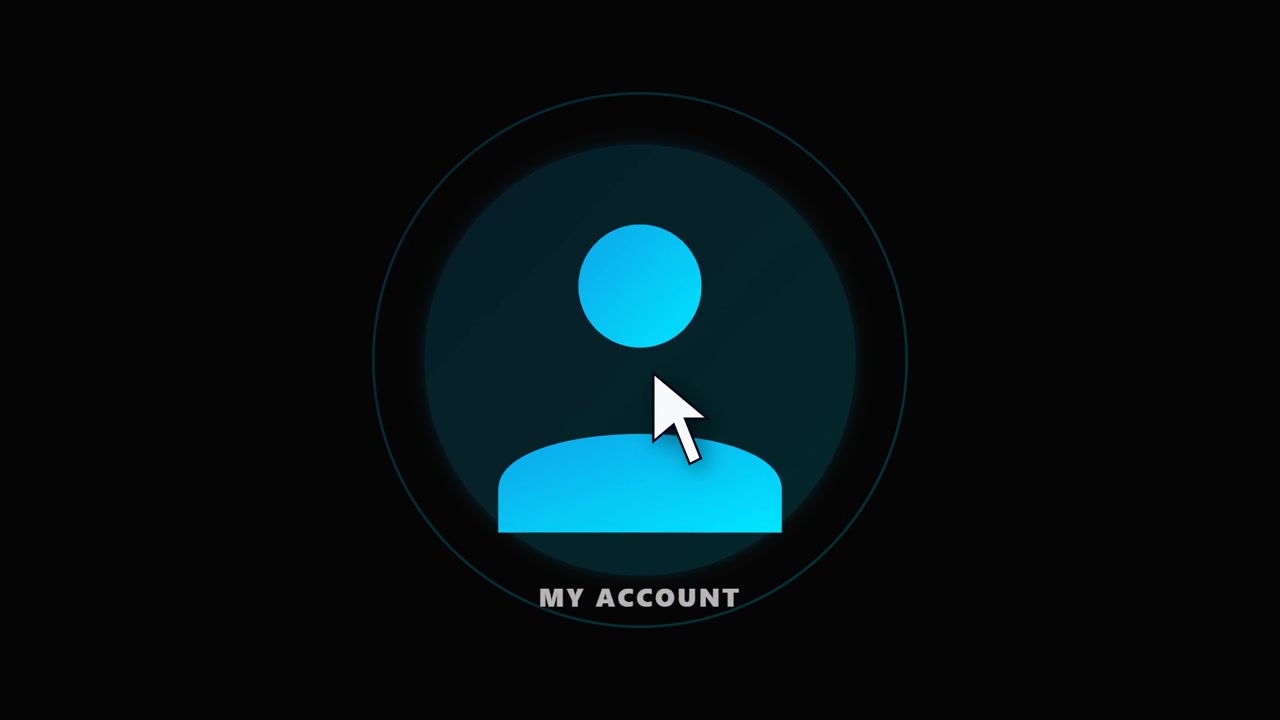 Computer Mouse Cursor Clicking on My Account User Icon