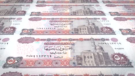 banknoty pięćdziesięciu egipskich funtów egipskich, waluty, gotówka, pętla