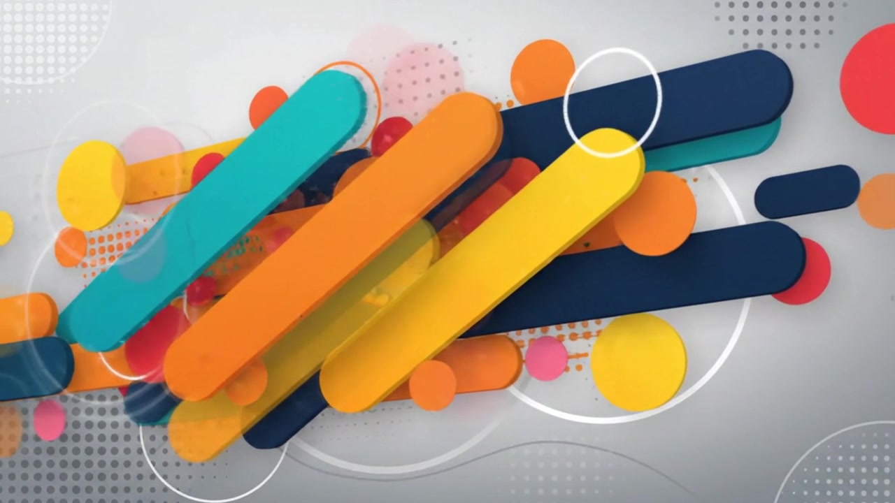 Colorful abstract shapes moving in a modern background