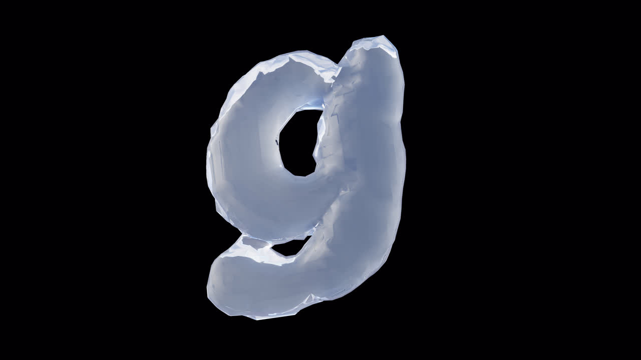 Lettera g liquida su sfondo trasparente