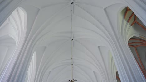 shot of interior and altar of the catholic church of saint mary's scapular in druskininkai, lithuania