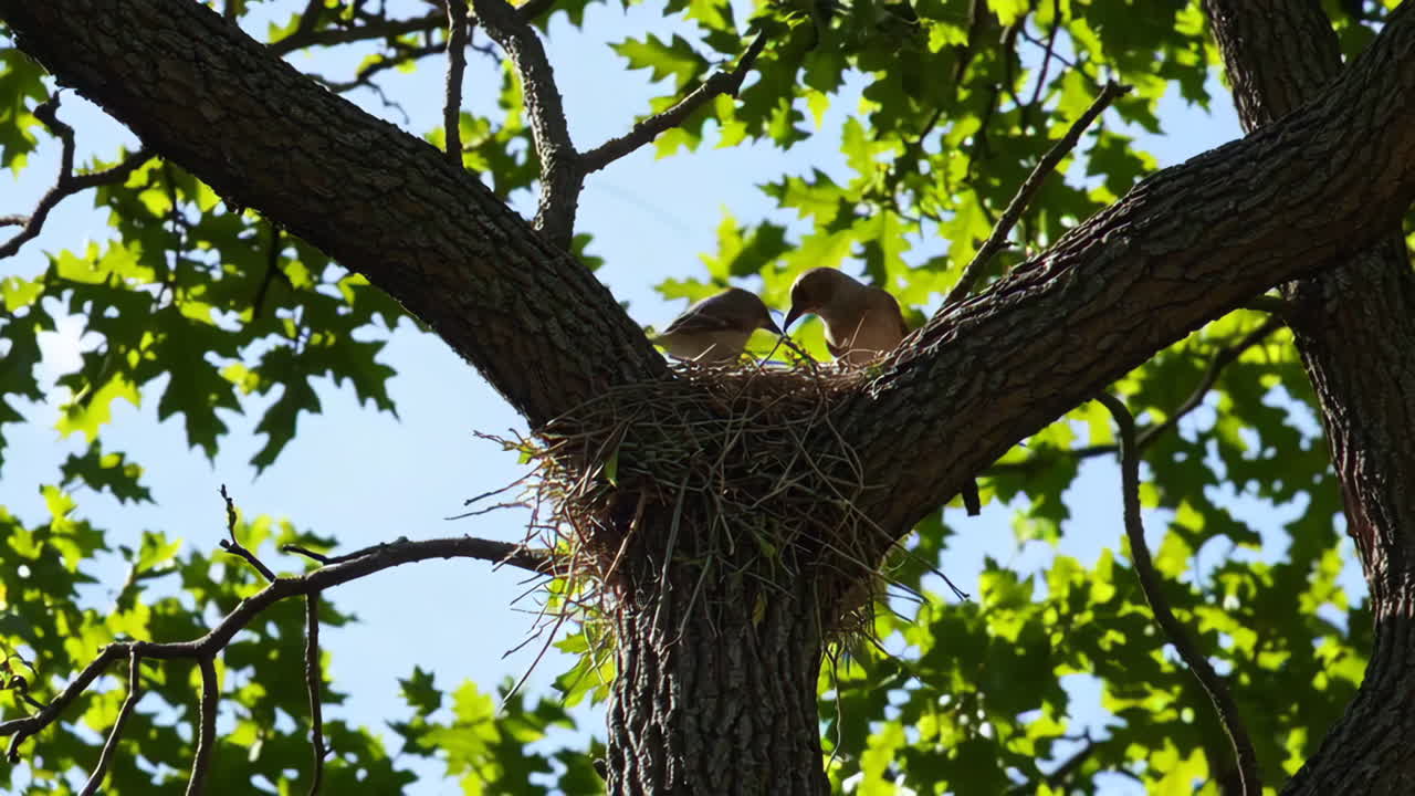 둥지 에 있는 새 들