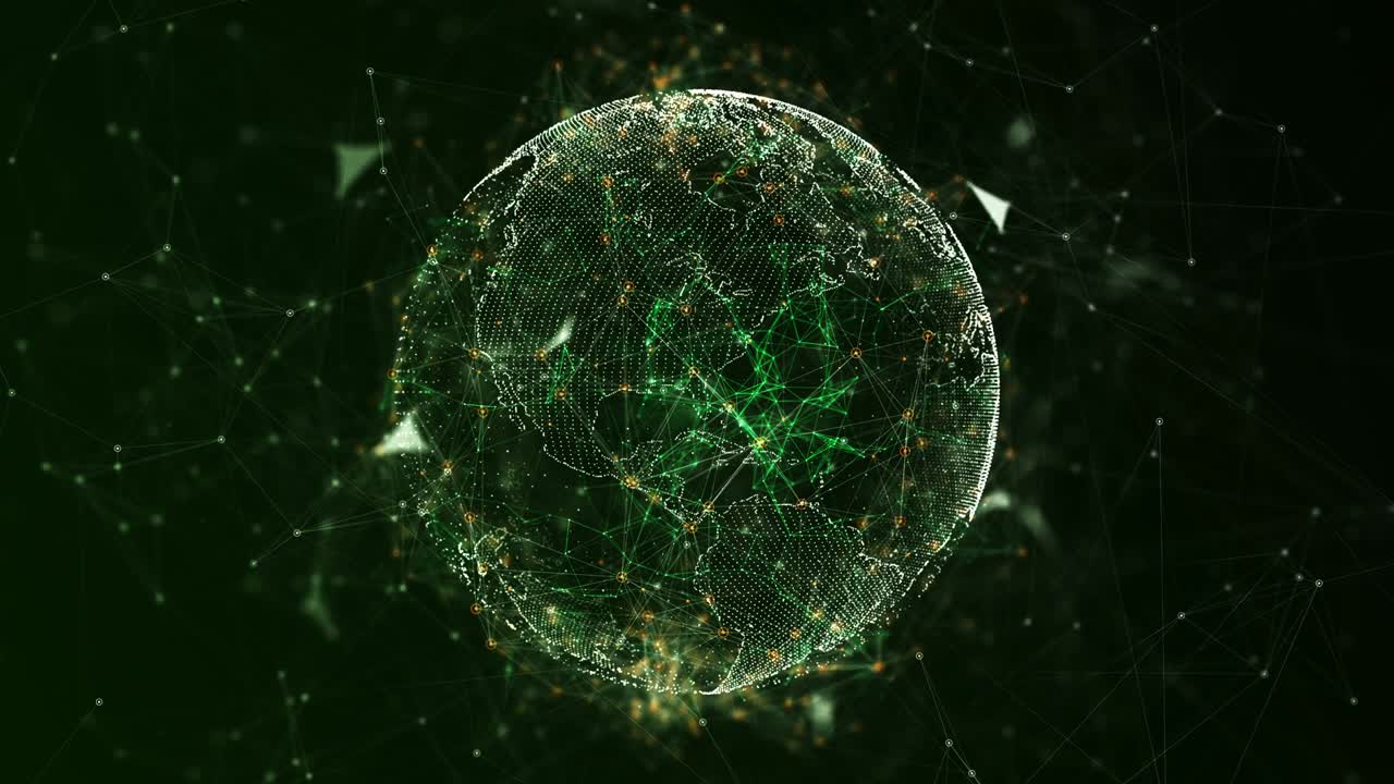 4K Futuristic technologic world map