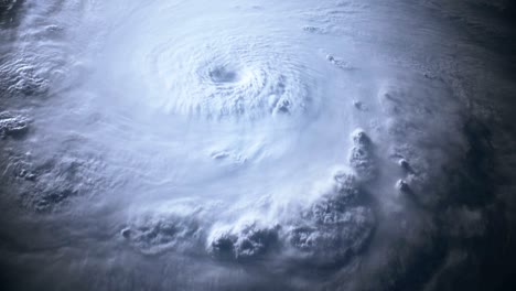 satellite view of a large hurricane with a well defined eye.