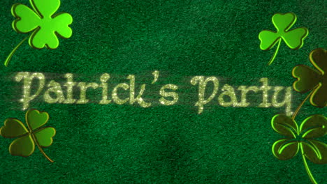 patrick party on green shamrocks pattern