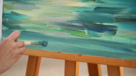 abstract painting on easel