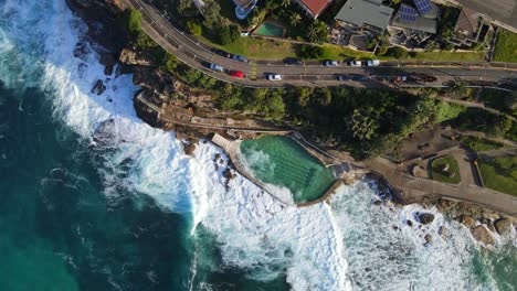 Bronte-Baths-Piscina-Cerca-De-Bronte-Beach-En-Nsw,-Australia