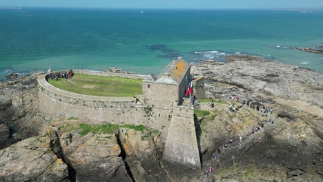 Rising-drone,aerial--National-Fort-Saint--Marlo-France