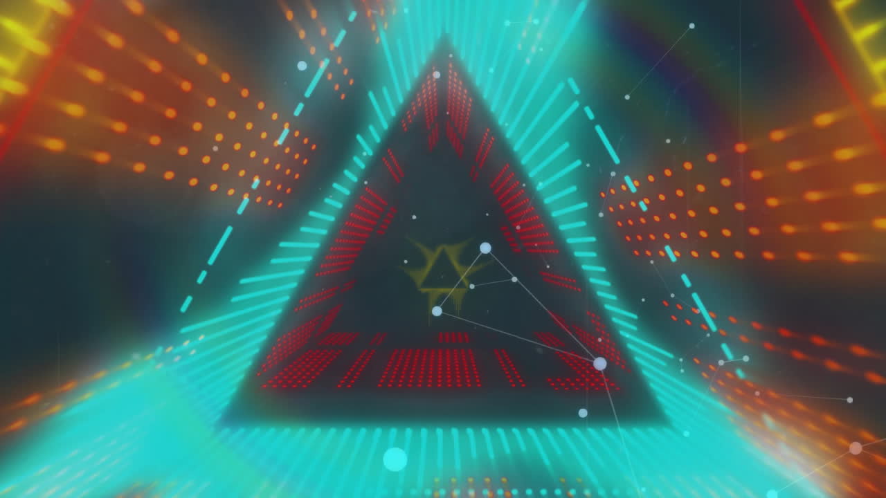 animación de formas coloridas que se mueven sobre un fondo negro