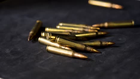 close up look at 5.56 nato rounds.