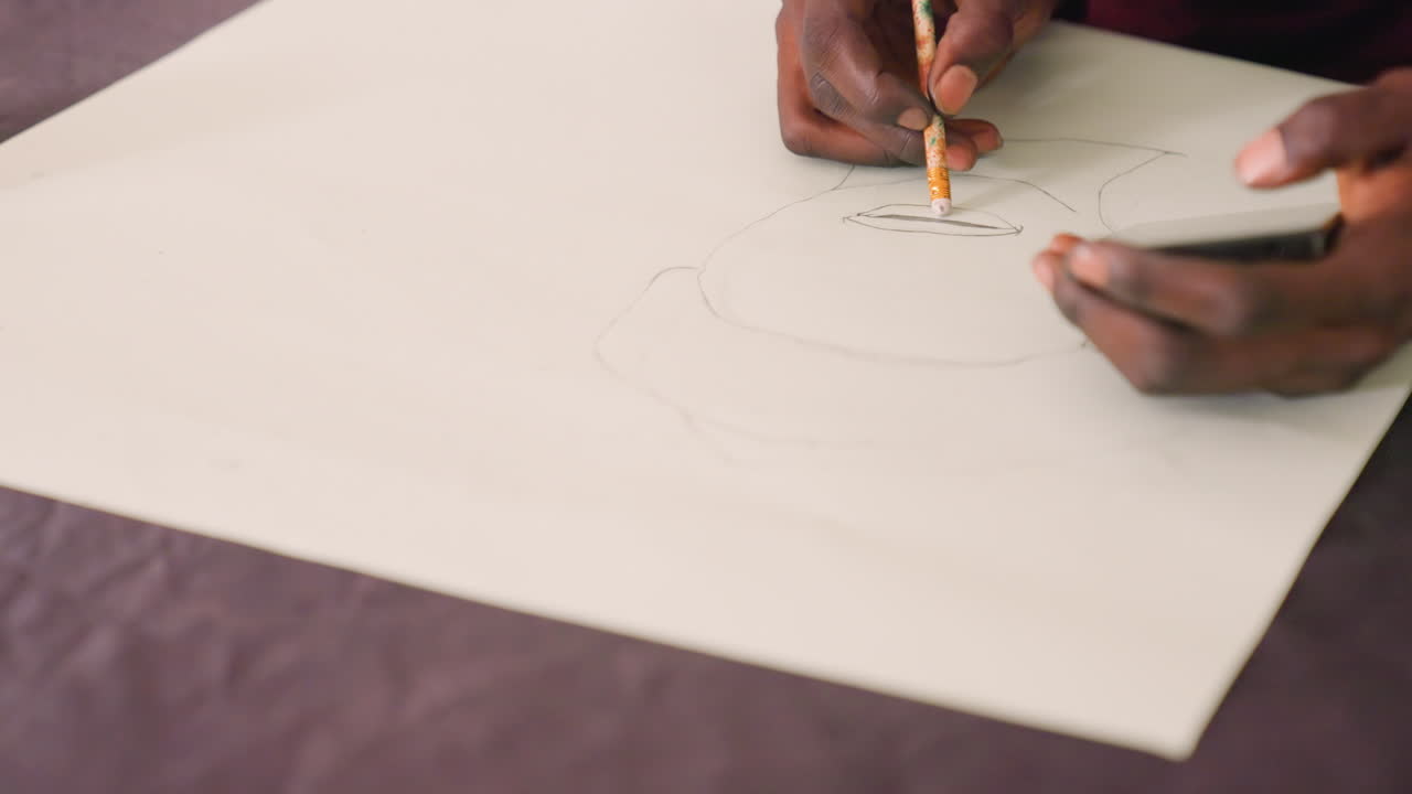 Precision drawing session with textured shading. Careful stippling and textural practice for art project. Meticulous handdrawn study emphasizing controlled shading and fine detail improvement