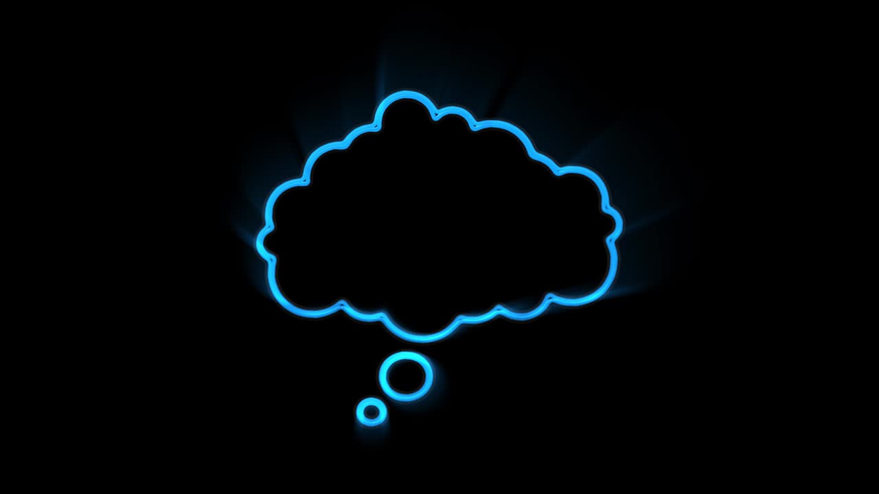 Animated white outlined speech bubble, chat balloon icon. Pictogram, comic book, anime. Useful for web site, banner, greeting cards, apps and social media posts. Chroma key, black screen background.