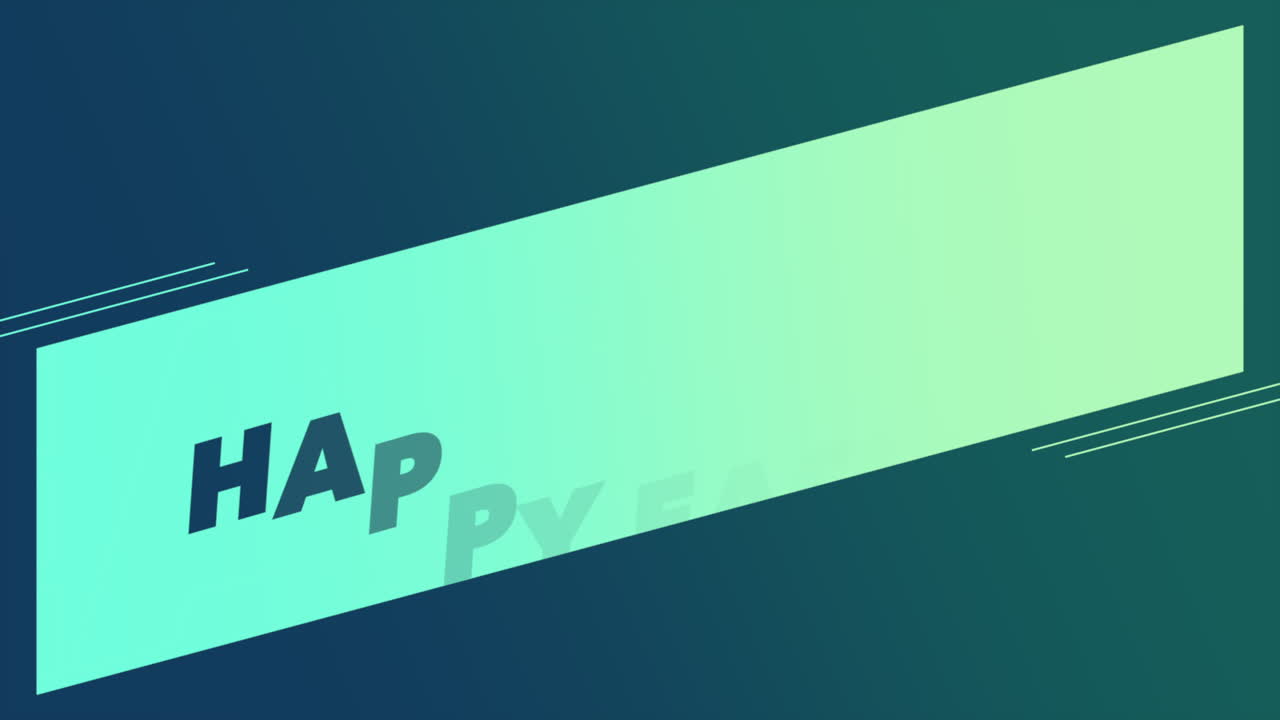 feliz estandarte de pascua rayas azules y verdes con texto blanco en negrita