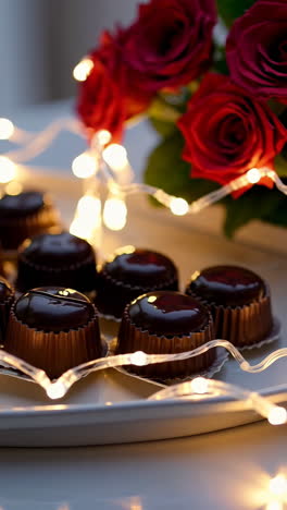elegant chocolate truffles with roses