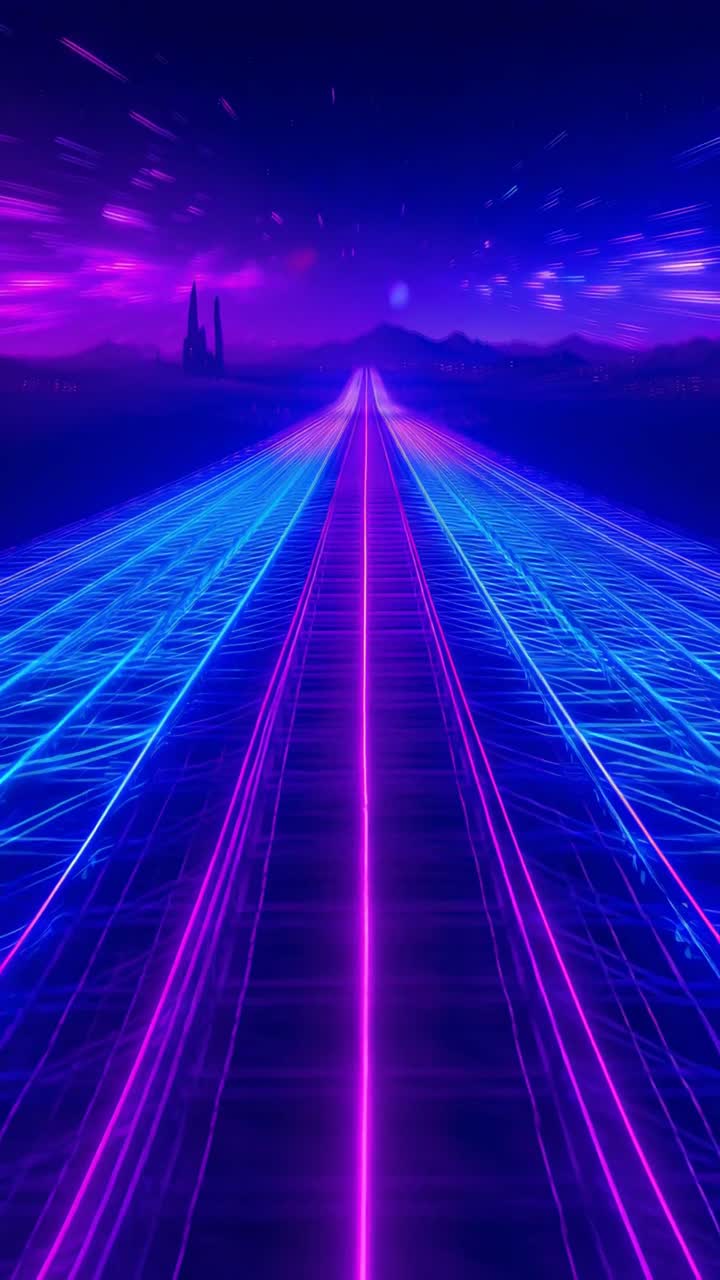 Retro-futuristico Sci-Fi Retrowave Griglia Neon 4K