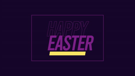 feliz pascua texto marco púrpura en gradiente negro de moda