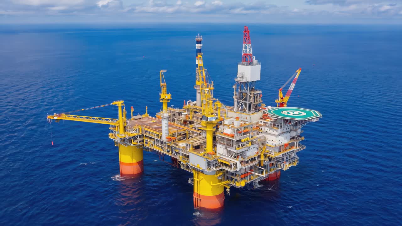 Offshore olieboreplatform i havet.