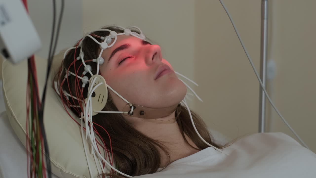 의료 센터에서 뇌 촬영을 사용하여 환자의 뇌 검사를 수행합니다.