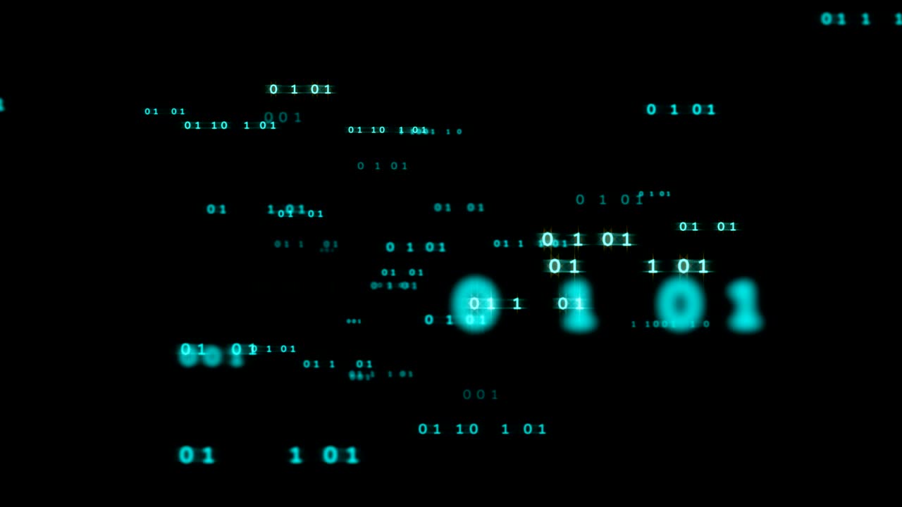 digital code number abstract background 4k looping footage