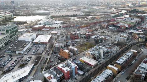 American-City-Suburbs-of-Chicago,-Illinois---Aerial-Drone-Flight