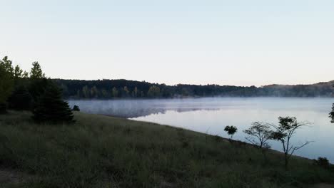 push forward to a man made lake in beachwood, muskegon, michigan