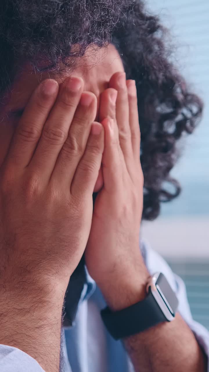 Emotional moment captured during a reflective day at the office