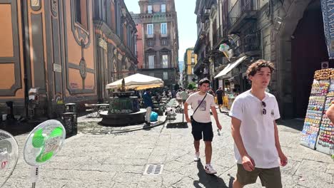 people shopping and walking in a vibrant market