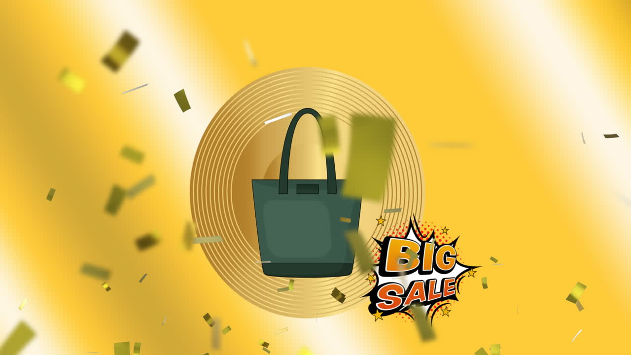 황금색 배경에 있는  ⁇ 드백 아이콘의 애니메이션