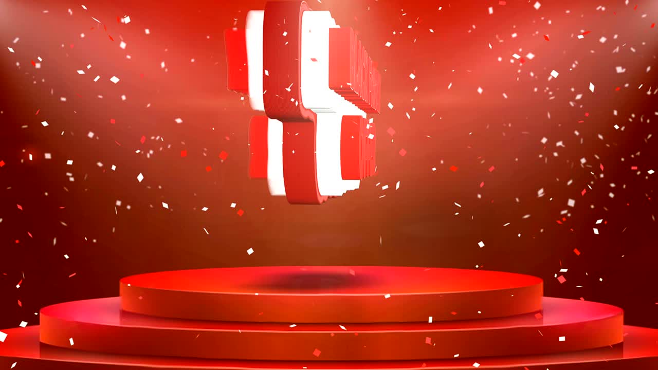 Black Friday Offer Text Animation Stage Podium Confetti Loop Animation